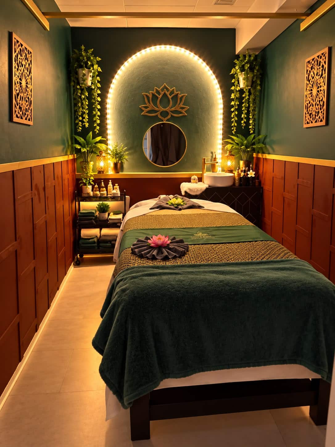 Warmer Thaimassage-Behandlungsraum